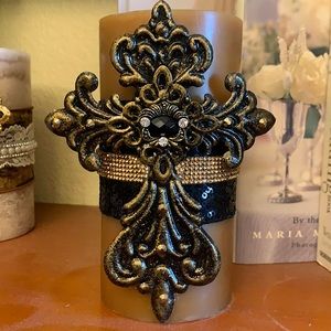Embellished Wax Cross Candle